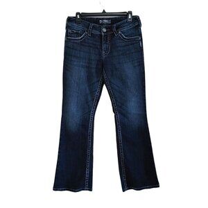 Silver Jeans Womens Size 29/30 Suki Surplus Jeans Stretch Low Rise Distressed